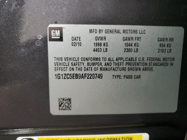 1G1ZC5EB9AF220749 - 2010 CHEVROLET MALIBU 1LT Графитовый фото 12