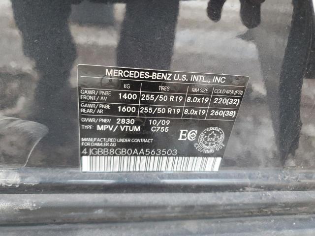 4JGBB8GB0AA563503 - 2010 MERCEDES-BENZ ML 350 4MATIC CHARCOAL photo 13