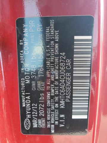 KMHTC6AD4CU068724 - 2012 HYUNDAI VELOSTER Rot Foto 12