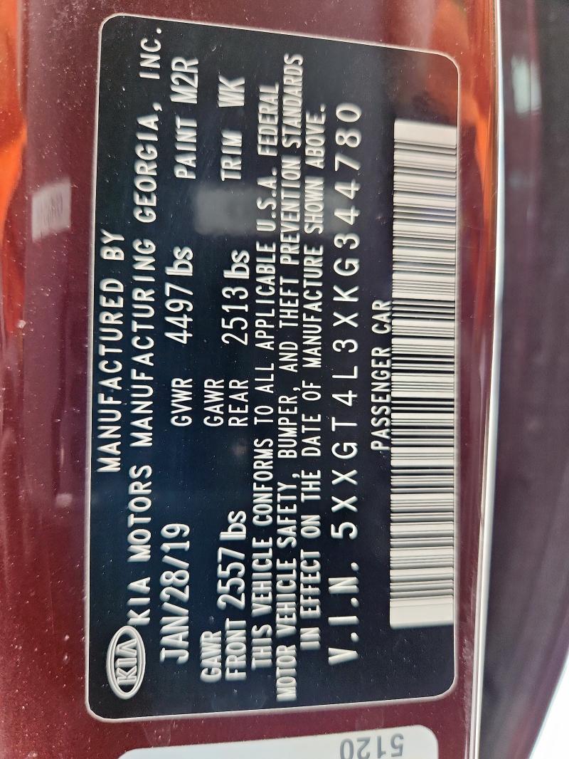 5XXGT4L3XKG344780 - 2019 KIA OPTIMA LX Марун фото 13