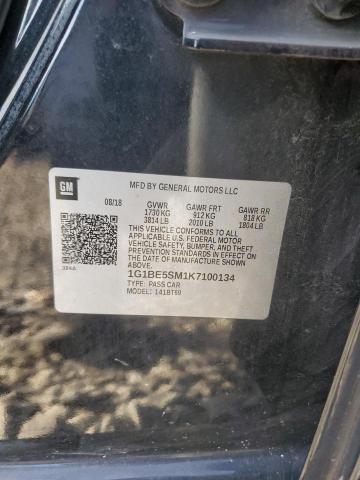 1G1BE5SM1K7100134 - 2019 CHEVROLET CRUZE LT 黑色 照片 12