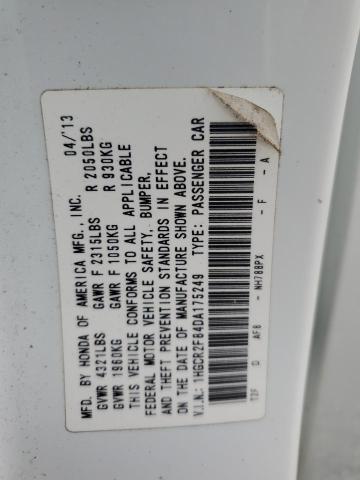 1HGCR2F84DA175249 - 2013 HONDA ACCORD EXL WHITE photo 12