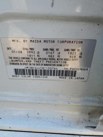 JM1BK344581100764 - 2008 MAZDA 3 HATCHBACK WHITE photo 12