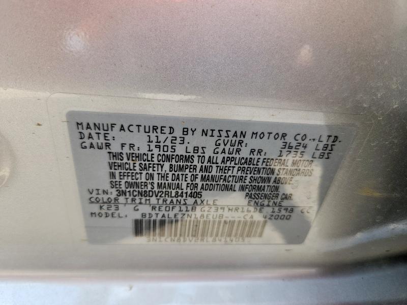 3N1CN8DV2RL841405 - 2024 NISSAN VERSA S 银色 照片 12