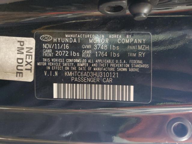 KMHTC6AD3HU310121 - 2017 HYUNDAI VELOSTER BLACK photo 13