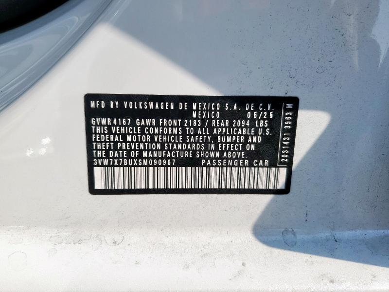 3VW7X7BUXSM090967 - 2025 VOLKSWAGEN JETTA SE WHITE photo 12