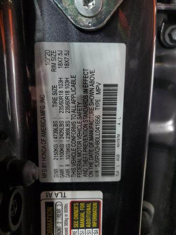 5J6RW2H80LL041656 - 2020 HONDA CR-V EXL GRAY photo 13