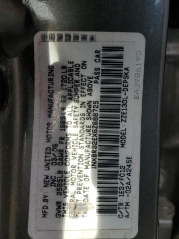 1NXBR32EX6Z688725 - 2006 TOYOTA COROLLA CE GRAY photo 12