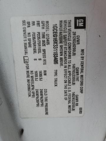 1GCEG15X331183406 - 2003 CHEVROLET EXPRESS G1 BLACK photo 12