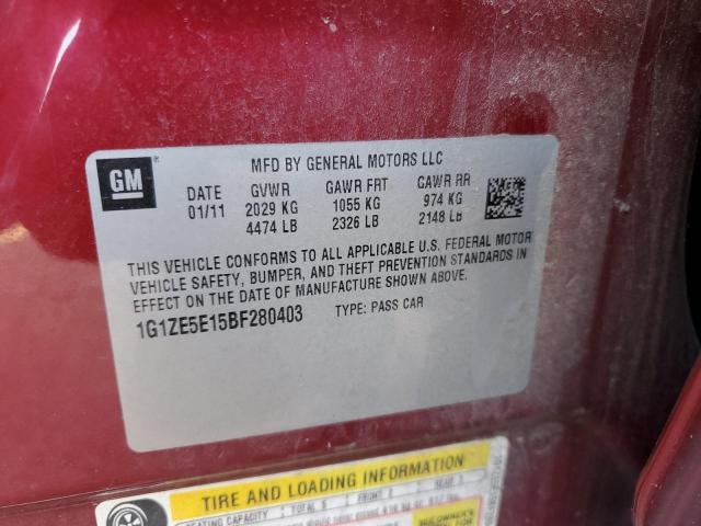 1G1ZE5E15BF280403 - 2011 CHEVROLET MALIBU LTZ 红色 照片 12