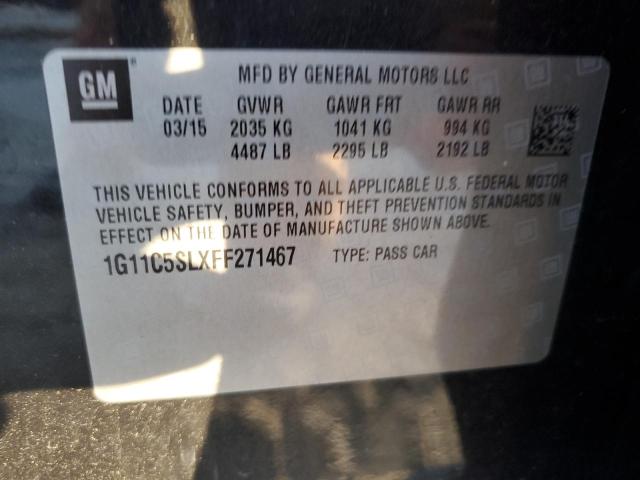 1G11C5SLXFF271467 - 2015 CHEVROLET MALIBU 1LT BLACK photo 12