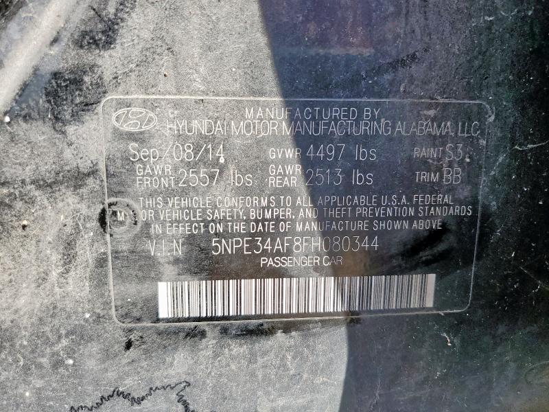 5NPE34AF8FH080344 - 2015 HYUN SONATA SPORT 黑色 照片 12