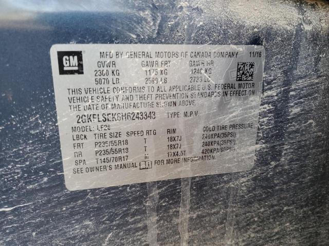 2GKFLSEK6H6243343 - 2017 GMC TERRAIN SLE BLUE photo 13