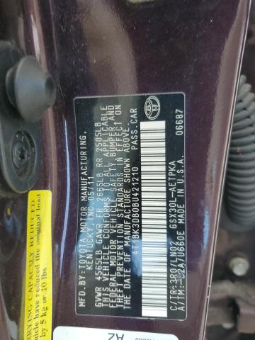 4T1BK3DB0BU421210 - 2011 TOYOTA AVALON BASE Lila Foto 12