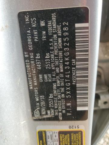 5XXGT4L34KG325982 - 2019 KIA OPTIMA LX ვერცხლისფერი ფოტო 12