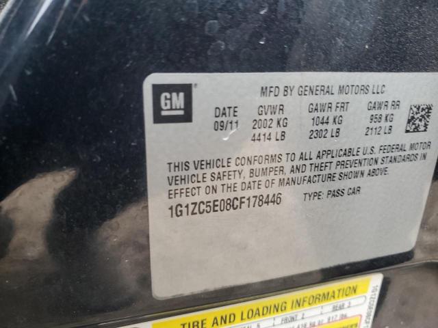 1G1ZC5E08CF178446 - 2012 CHEVROLET MALIBU 1LT GRAY photo 12