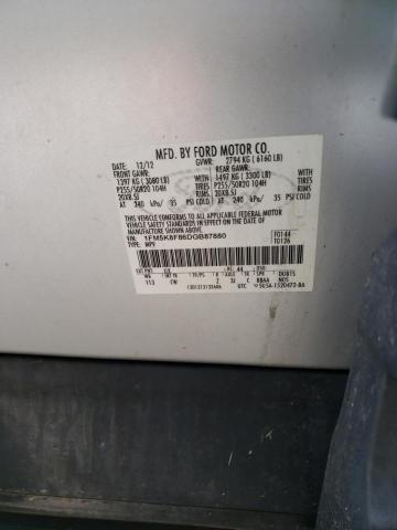 1FM5K8F86DGB87880 - 2013 FORD EXPLORER LIMITED SILVER photo 13