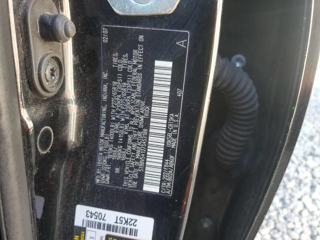 5TBBV54127S453188 - 2007 TOYOTA TUNDRA DOUBLE CAB SR5 BLACK photo 12