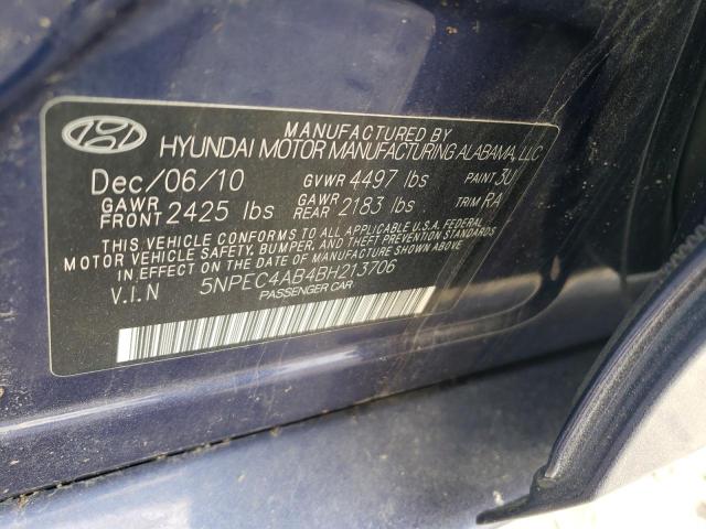 5NPEC4AB4BH213706 - 2011 HYUNDAI SONATA SE 蓝色 照片 24