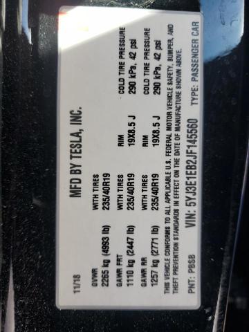 5YJ3E1EB2JF145560 - 2018 TESLA MODEL 3 Siyah fotoğraf 12