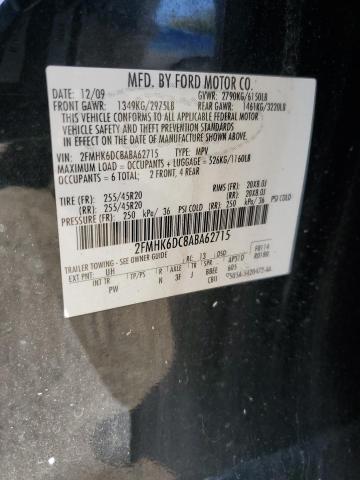 2FMHK6DC8ABA62715 - 2010 FORD FLEX LIMITED BLACK photo 13