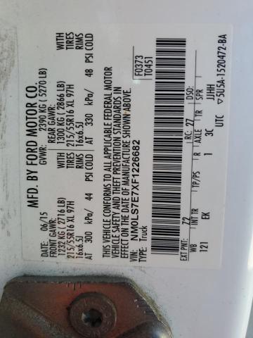 NM0LS7E7XF1226682 - 2015 FORD TRANSIT CO XL WHITE photo 13