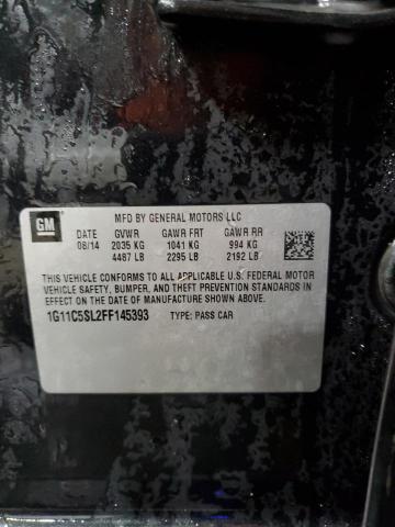 1G11C5SL2FF145393 - 2015 CHEVROLET MALIBU 1LT Графитовый фото 12