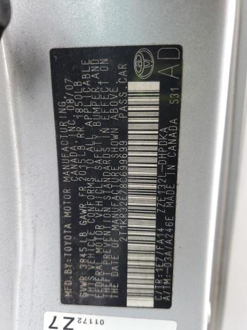 2T1KR32E78C699699 - 2008 TOYOTA COROLLA MA XR SILVER photo 13