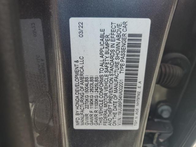 19UUB6F54NA002001 - 2022 ACURA TLX TECH A GRAY photo 13