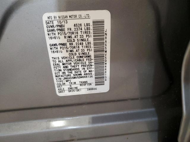 JN8AS5MV5DW666134 - 2013 NISSAN ROGUE S Gümüş foto 13