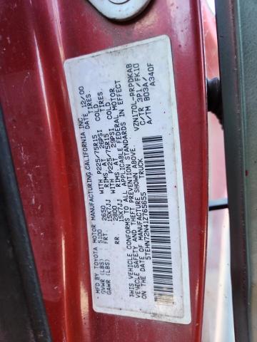 5TEHN72N41Z765655 - 2001 TOYOTA TACOMA DOUBLE CAB Boz foto 12