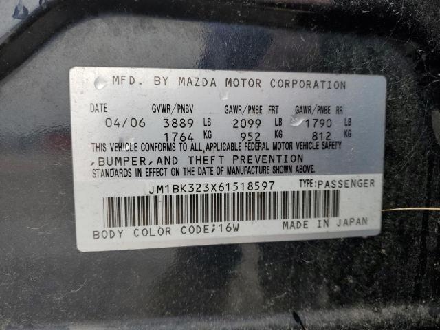 JM1BK323X61518597 - 2006 MAZDA 3 S 黑色 照片 13