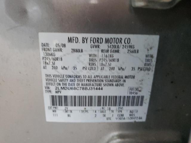 2LMDU68C78BJ31444 - 2008 LINCOLN MKX Թուխ լուսանկար 13