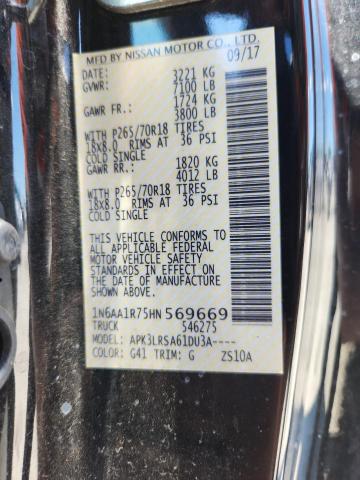 1N6AA1R75HN569669 - 2017 NISSAN TITAN S BLACK photo 12