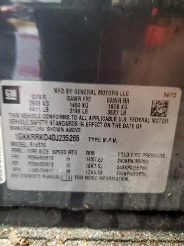 1GKKRRKD4DJ235265 - 2013 GMC ACADIA SLT-1 ნაცრისფერი ფოტო 13