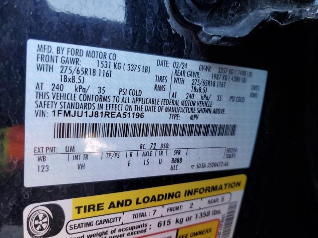 1FMJU1J81REA51196 - 2024 FORD EXPEDITION XLT BLACK photo 13