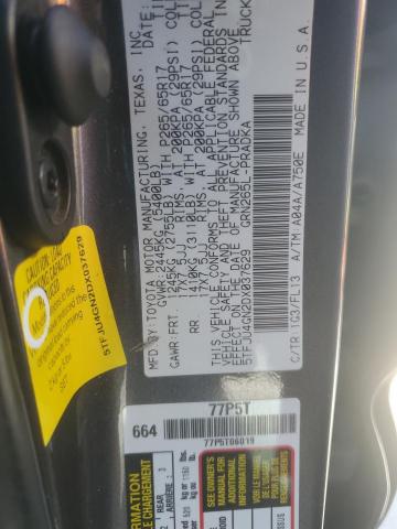 5TFJU4GN2DX037629 - 2013 TOYOTA TACOMA DOUBLE CAB PRERUNNER CHARCOAL photo 12