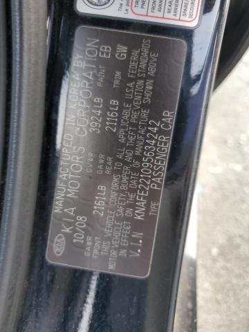 KNAFE221095634242 - 2009 KIA SPECTRA EX 黑色 照片 12