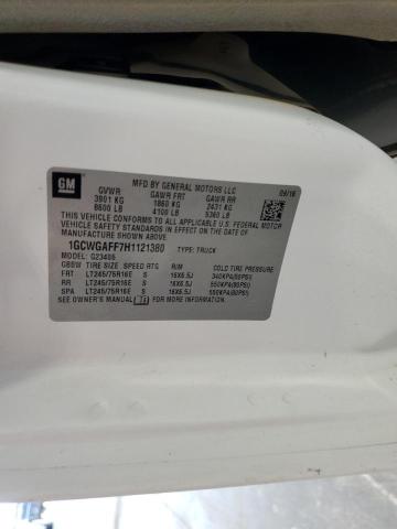 1GCWGAFF7H1121380 - 2017 CHEVROLET EXPRESS G2 თეთრი ფოტო 12