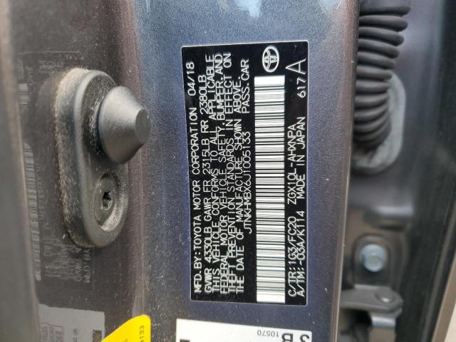 JTNKHMBX6J1005133 - 2018 TOYOTA C-HR XLE Gris photo 13