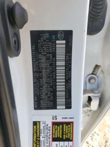 4T1C11AK8LU345656 - 2020 TOYOTA CAMRY LE WHITE photo 12