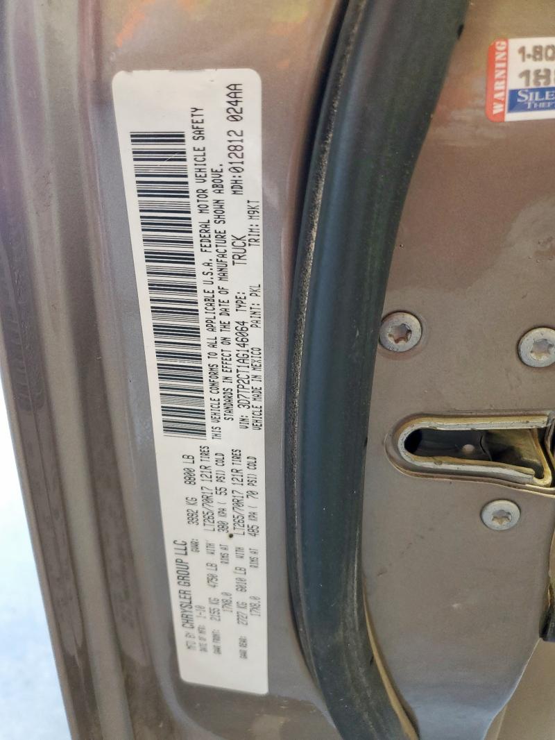 3D7TP2CT1AG146064 - 2010 DODGE RAM 2500 Boz foto 12