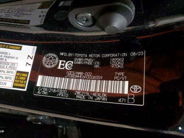 JTDBDMHE6R3008359 - 2024 TOYOTA COROLLA LE Noir photo 12