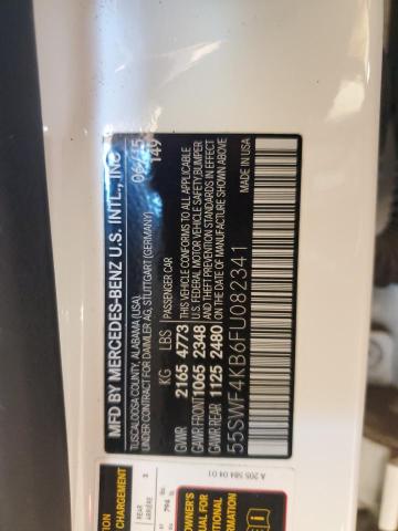 55SWF4KB6FU082341 - 2015 MERCEDES-BENZ C 300 4MATIC WHITE photo 12