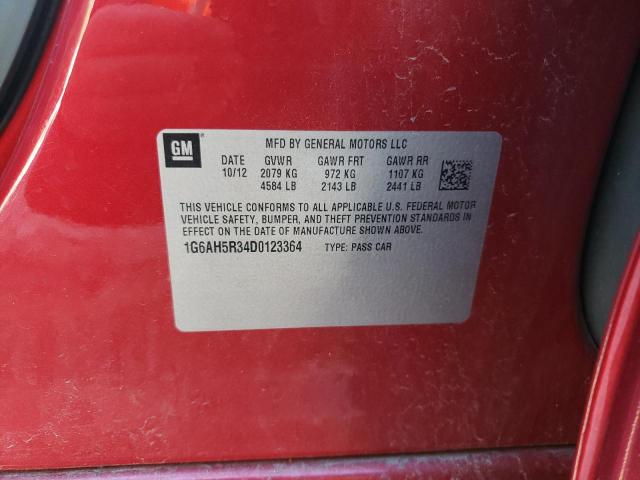 1G6AH5R34D0123364 - 2013 CADILLAC ATS LUXURY წითელი ფოტო 13