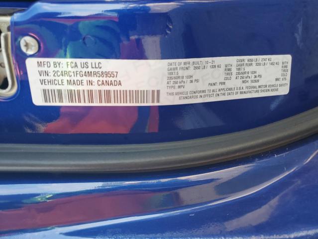 2C4RC1FG4MR589557 - 2021 CHRYSLER PACIFICA TOURING Mavi foto 13