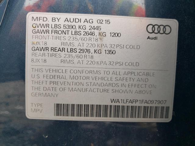 WA1LFAFP1FA097907 - 2015 AUDI Q5 PREMIUM PLUS BLUE photo 13