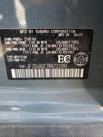 JF2GUADC7R8221091 - 2024 SUBARU CROSSTREK PREMIUM Сұр фото 13