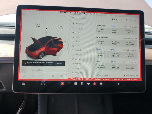 7SAYGDEE9NF373690 - 2022 TESLA MODEL Y Rot Foto 9