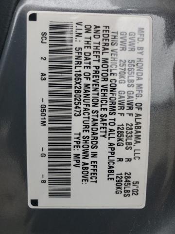 5FNRL186X2B025473 - 2002 HONDA ODYSSEY EX Grau Foto 13